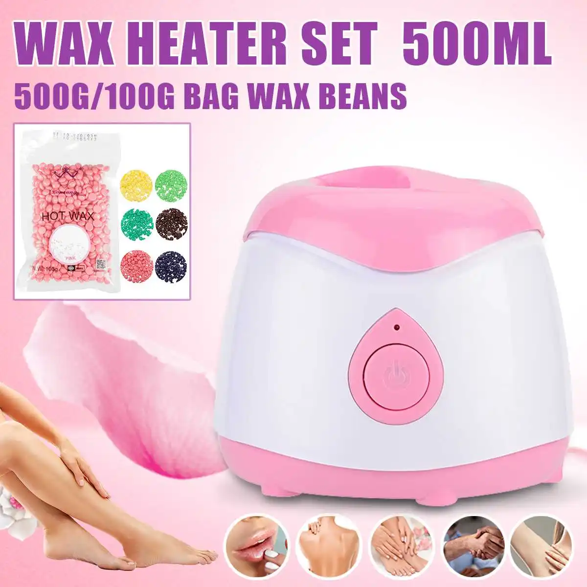 

500ml Wax Heater Electric Hair Removal Wax-melt Machine Hand Waxing Epilator Paraffin Wax Epilation Cire WIth 500g Wax Beans