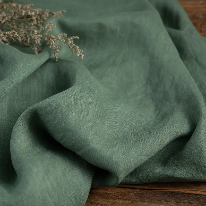 

Высококачественная новая чистая льняная ткань, серая, зеленая ткань, высококачественное платье, брюки, рубашка, пальто, пэчворк