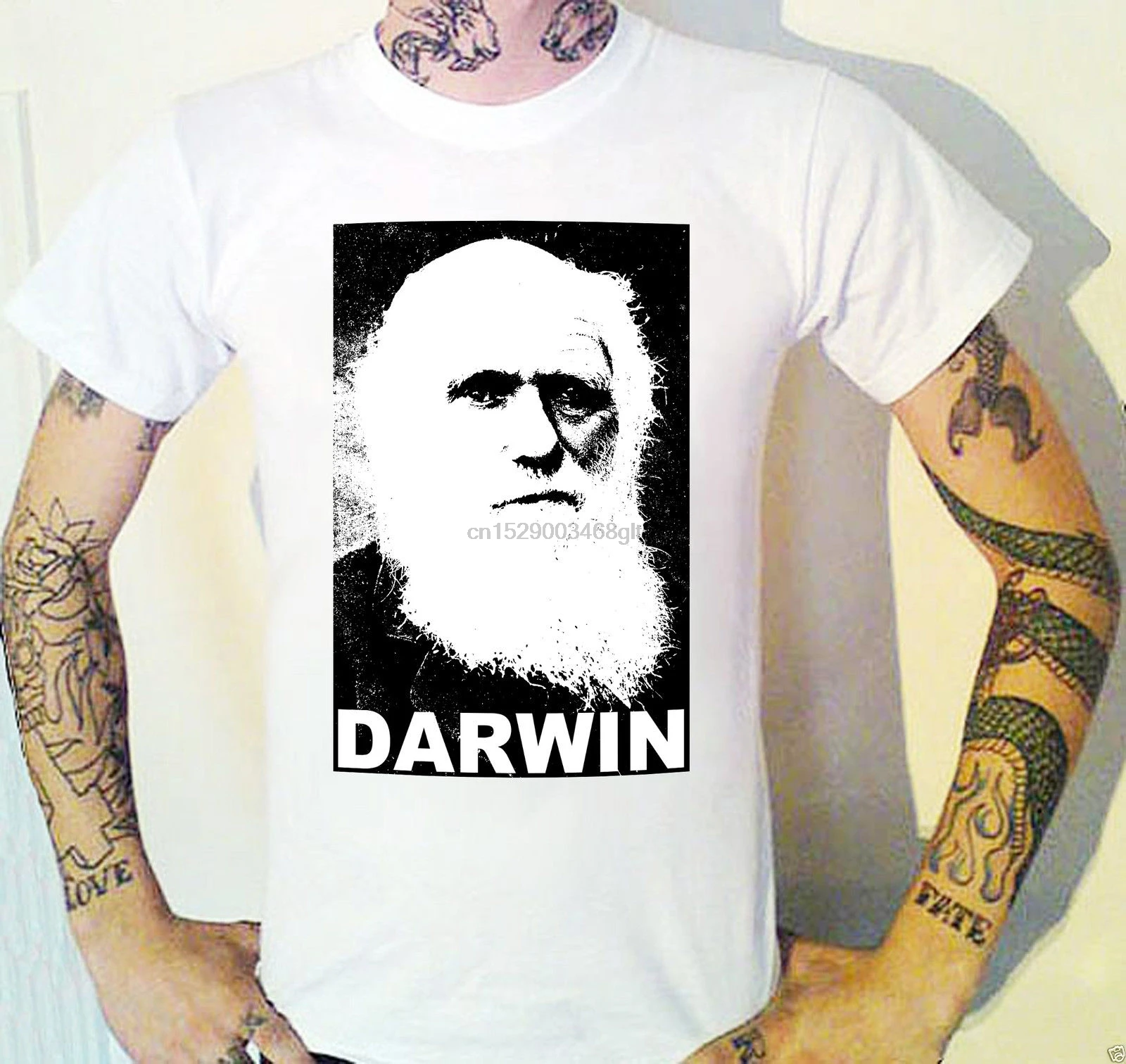 2019 Fashion 100% Cotton Top Solid Color Charles Darwin T-Shirt Origin of The Species Anti Creationism Nature Atheist T Shirt | Мужская