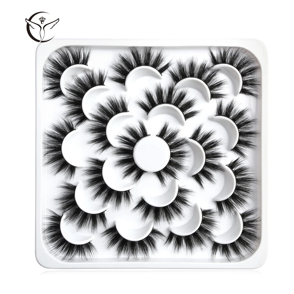 Mink eyelashes 3d mink hair eyelashes10 pairs long makeup 3d faux nature fake lashes extension false eyelashes Wholesale(10P