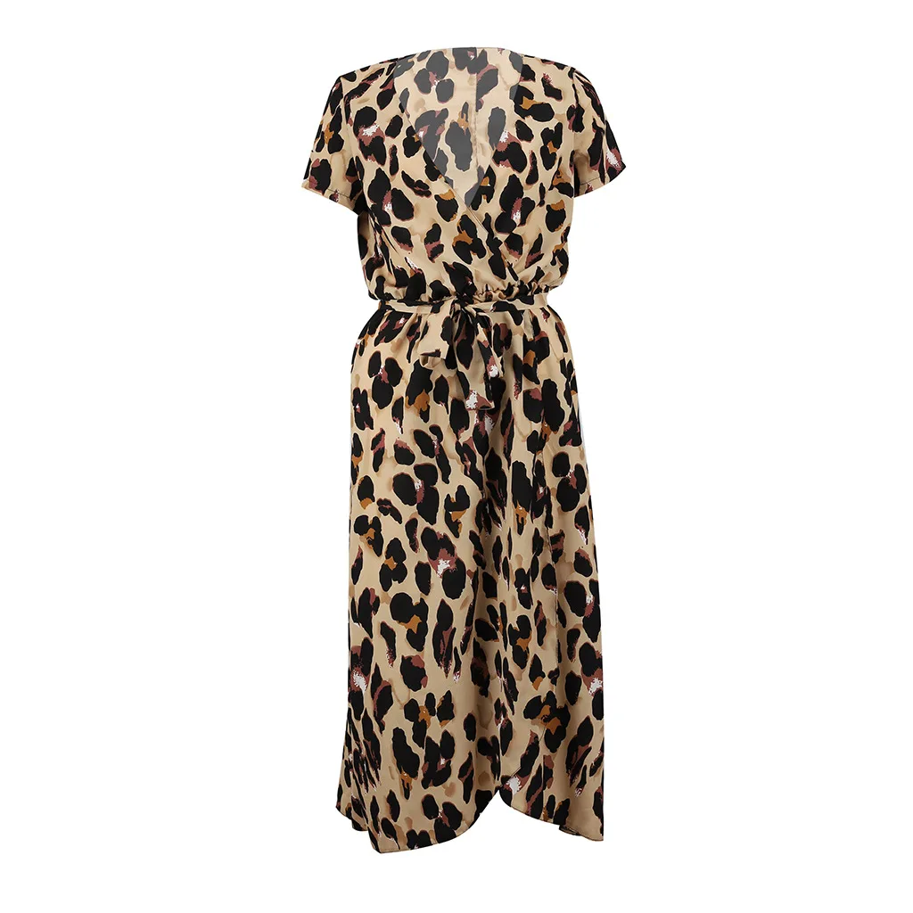 2019 сексуальное леопардовое платье с глубоким v образным вырезом и коротким