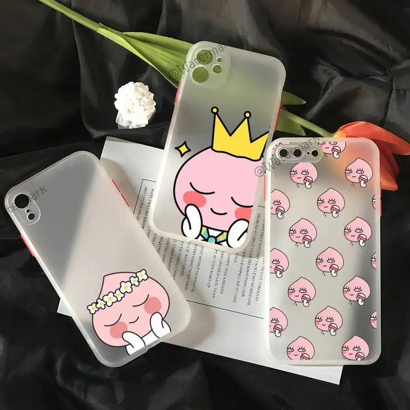 

Cartoon Pink Friends Apeach Phone Case For Iphone 13 7 8 Plus X Xs Max Xr 11 12 Mini Pro Max Matte PC Back Cover Shell