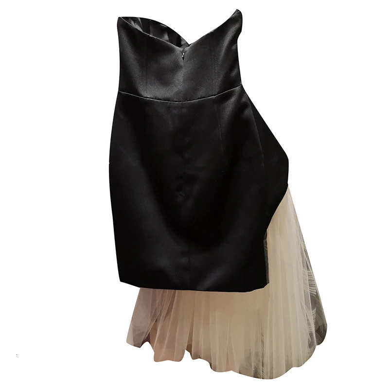 Женское винтажное платье TWOTWINSTYLE разноцветное асимметричное без рукавов с