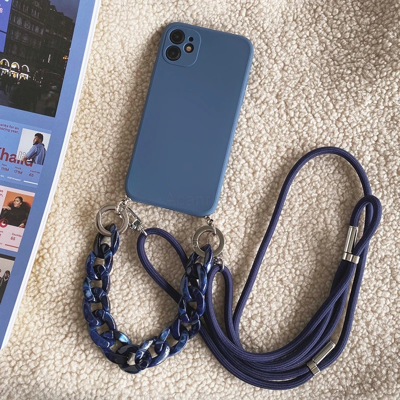 luxury ins crossbody lanyard necklace marble chain phone case for xiaomi redmi note 10 10s 9 9s 8t 11 s pro max soft back cover free global shipping