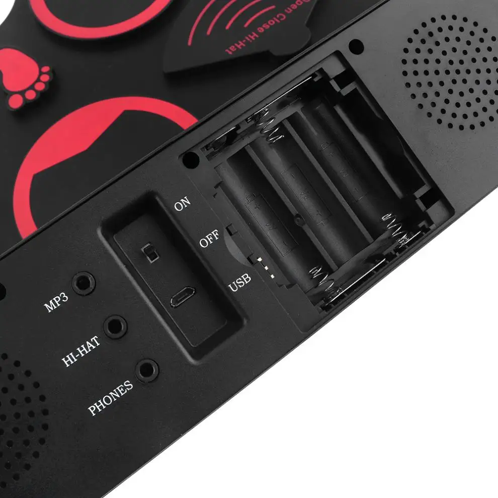 

Electronic Drums Portable Roll Up Electronic Drum Set 9 Silicon Pads Built-in Speakers Drumsticks Sustain Pedal Support USB MIDI