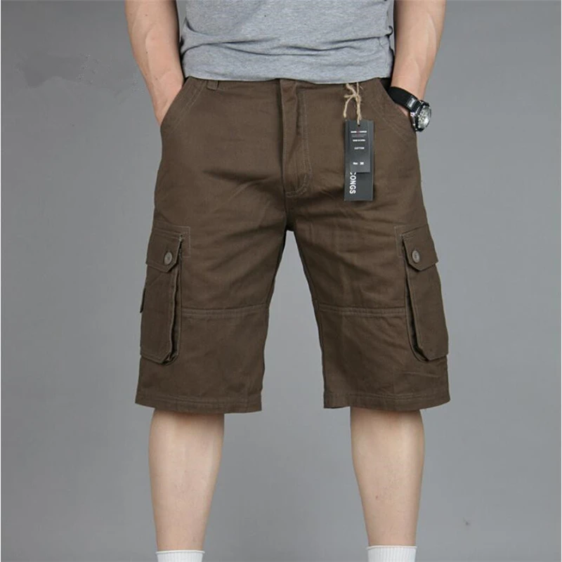 Шорты-карго мужские Брендовые повседневные штаны в стиле милитари тактические