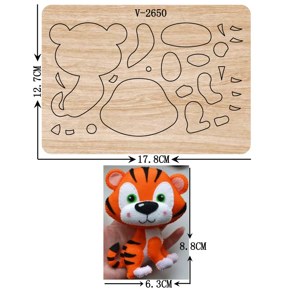 

New tiger wooden dies cutting dies for scrapbooking Multiple sizes V-2650