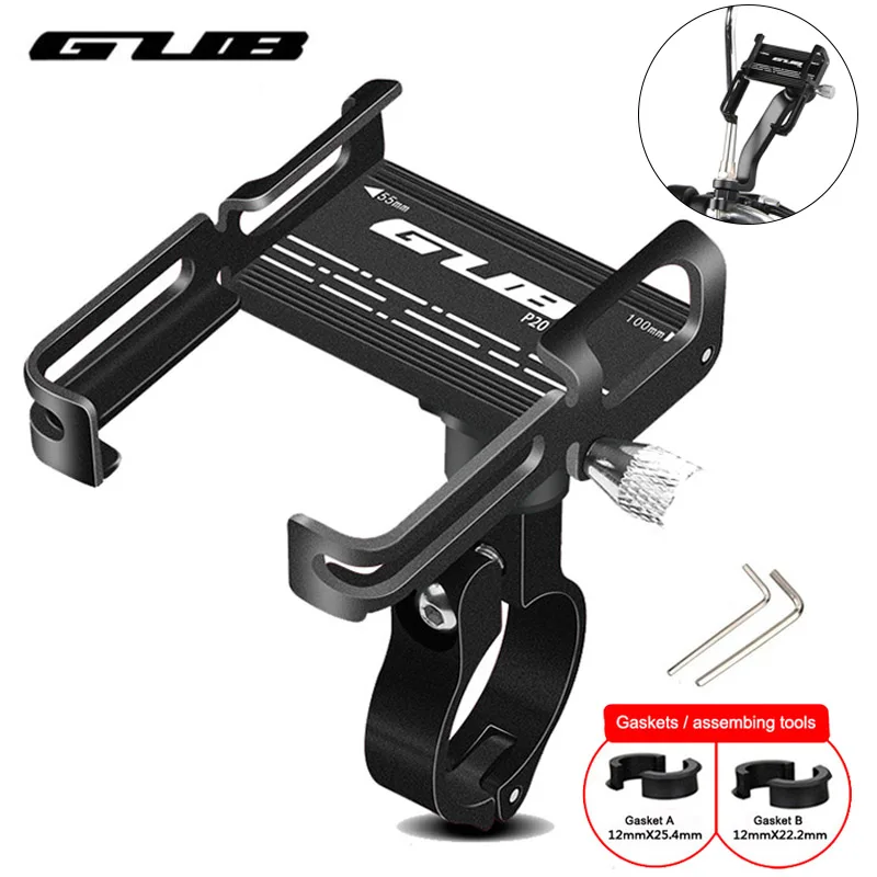 

GUB P10 P20 30 Aluminum Bike Phone Holder For 3.5" to 7.5" Device Bicycle Phone Stand Scooter Moto Mount Support Handlebar Clips