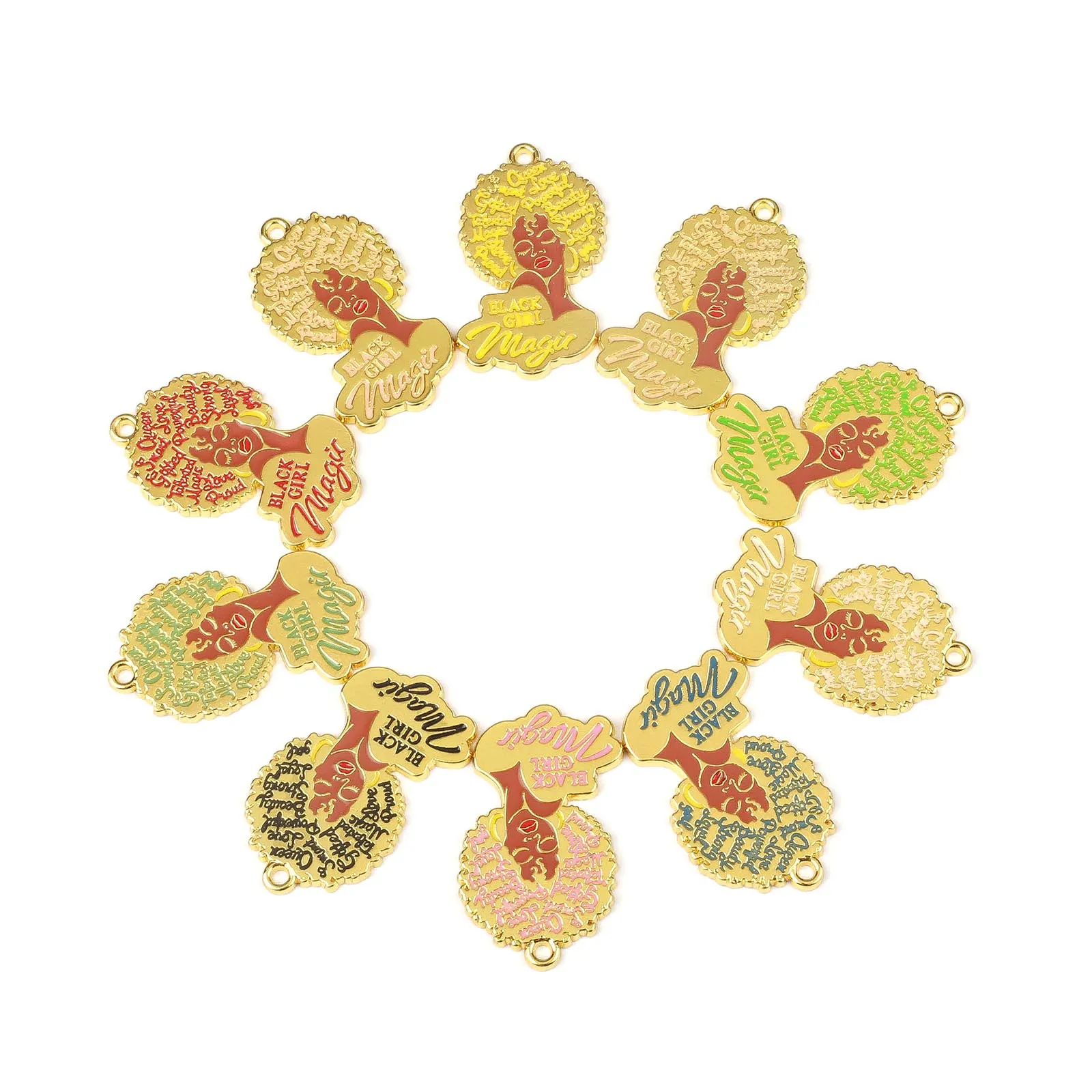 

10pcs Alloy Black Girl Charms BGR156-BGR159