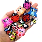 10 шт.компл. новые Мультяшные Животные ПВХ плоская задняя Сова Божья коровка жук компоненты аксессуары для DIY скрапбукинга чехол для телефона ювелирных изделий