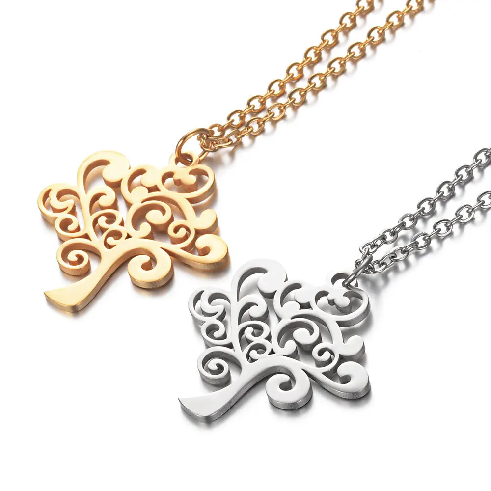 

Ожерелье «Древо жизни» из титановой стали, Женские кулоны, подарок, семейное дерево, золотой цвет, модные ювелирные изделия для девочек