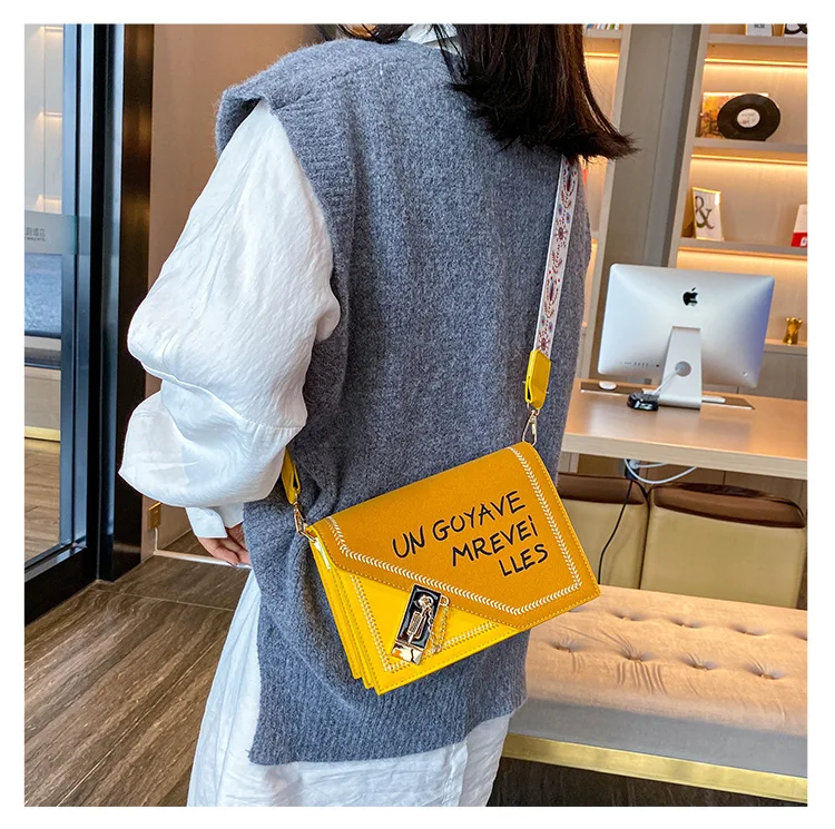 2020 Frosted Square Fashion Suede Shoulder Bag Wide shoulder strap Women's Crossbody Messenger Bags Ladies Purse Female Handbag | Багаж и
