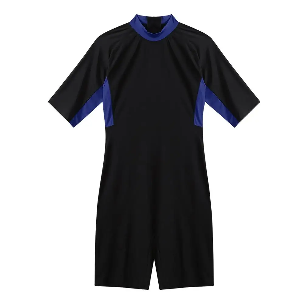 Мужской костюм-трико с короткими рукавами цветными блоками короткий гидрокостюм