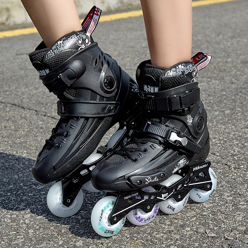 

4 Wheels Inline Figure Skates Breathable Professional Outdoor Roller Skate Shoes for Adults Skeelers Fitness Equipment DK50IS