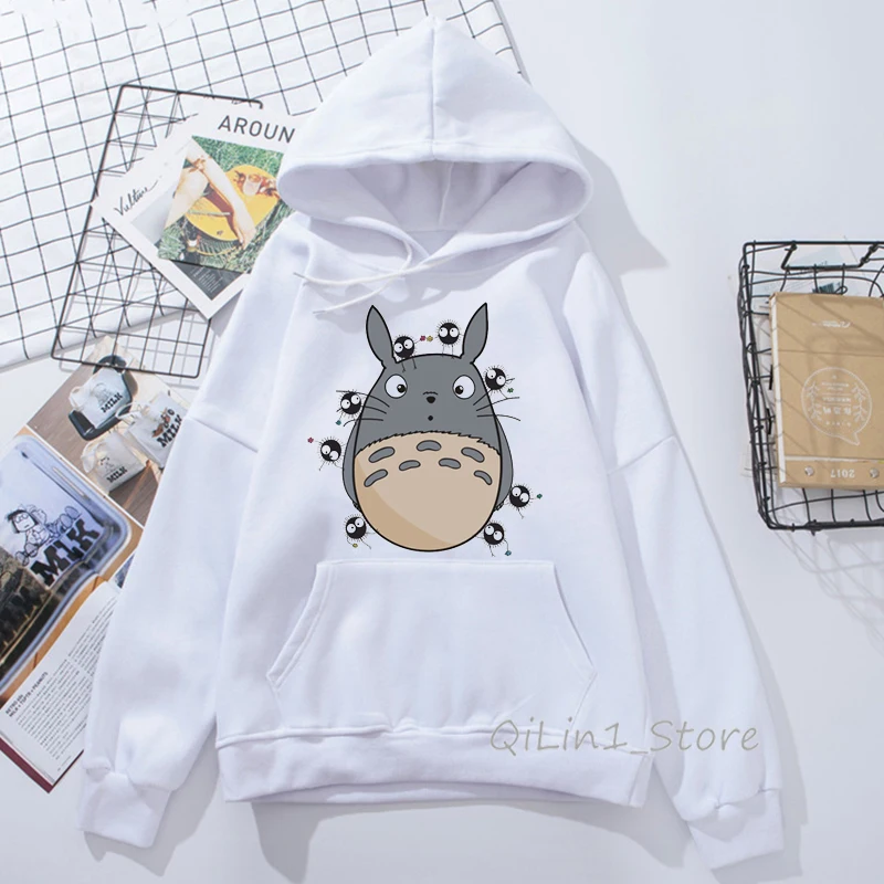 824118 M Totoro hoodies women Studio Ghibli Harajuku Kawaii Hoodie men Ullzang Cute Funny Anime Sweatshirts 90s Graphic Hoody unisex - Цвет: 824118 M
