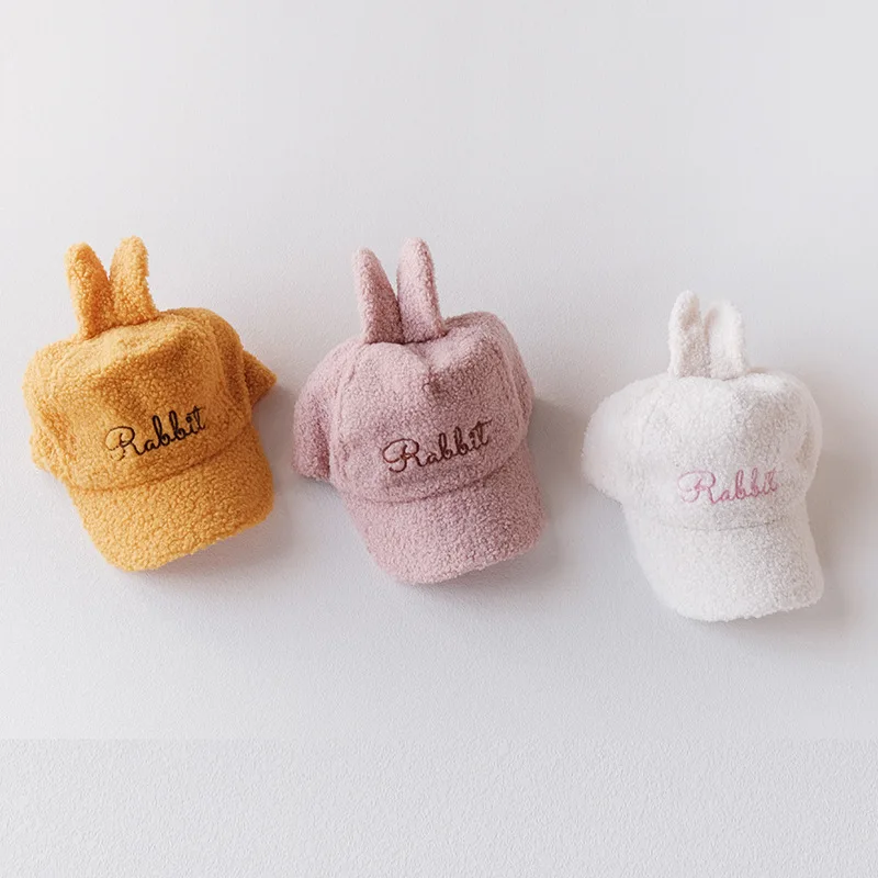 Детские осенне-зимние бейсбольные шапки имитация овечьей шерсти бархатные милые