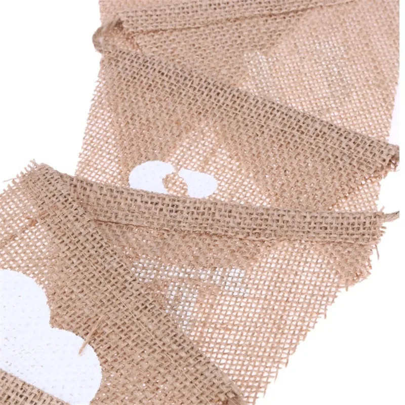 3 м ручной работы Винтаж Мешковина овсянка Вымпел только что замужние письмо