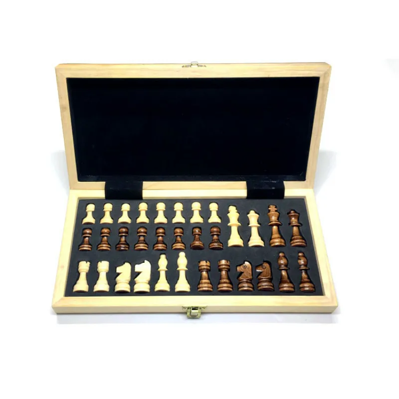 

Foreign Trade New High-grade Wooden Folding Chess Magnetic Folding Chess 30cm