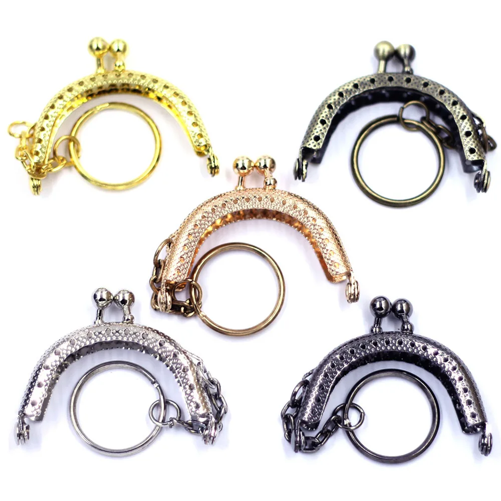 

30Pcs Kiss Clasps Lock Buckles Key Rings Mini Arch Coin Purse Bag Frames DIY Hardware Handbag Clutch Handle 5cm