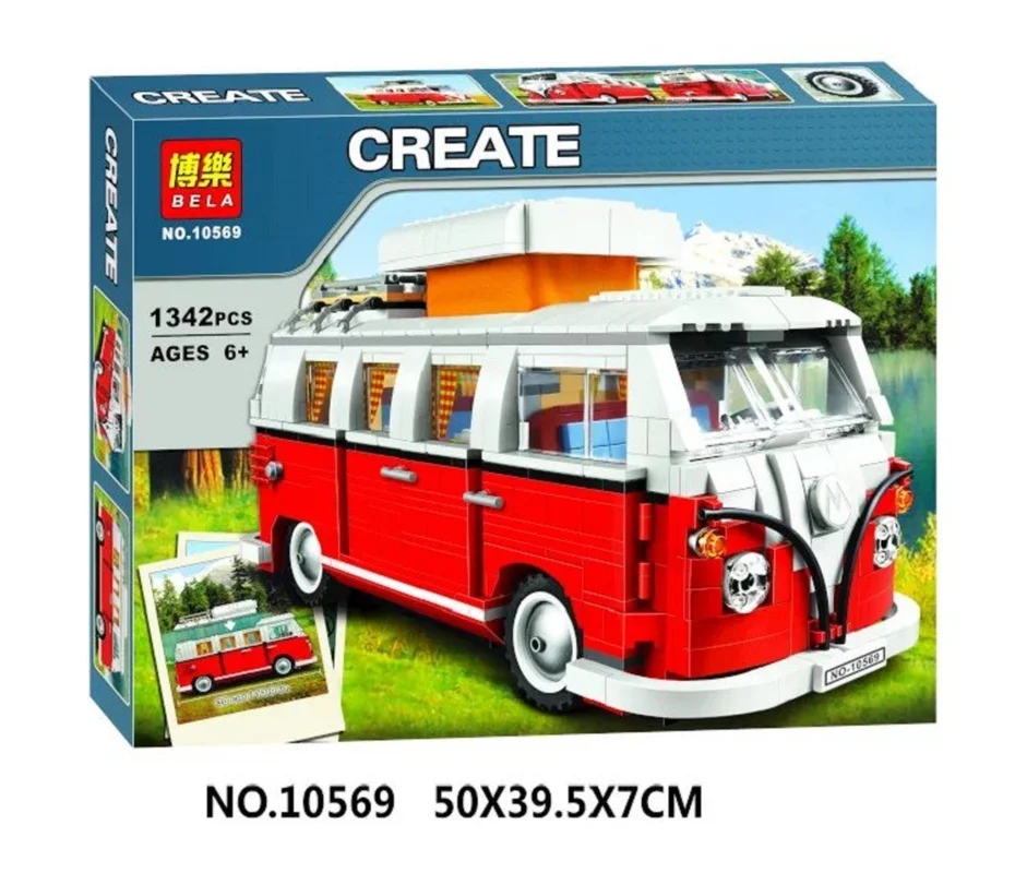 

Конструктор Bela Volkswagen T1, Сборная модель камня, совместима с Lepinblock