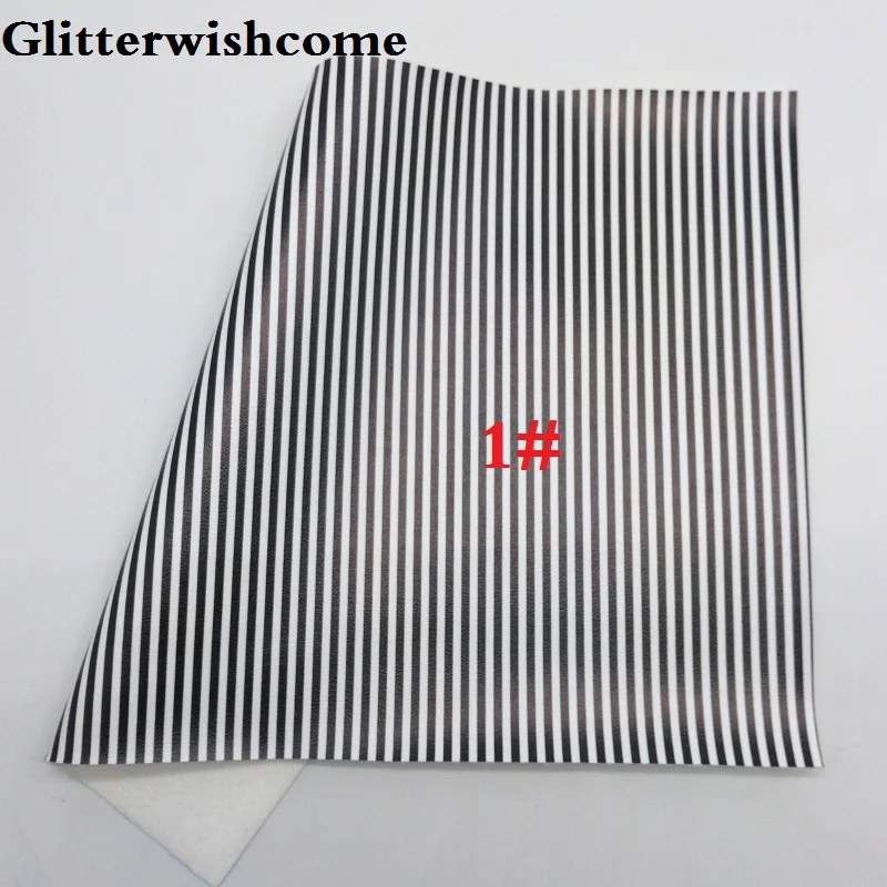 1 Glitterwishcome 21X29 см A4 размер винил для бантов печатные полосы Кожа Fabirc искусственная кожа листы для бантов, GM184A - Цвет: 1