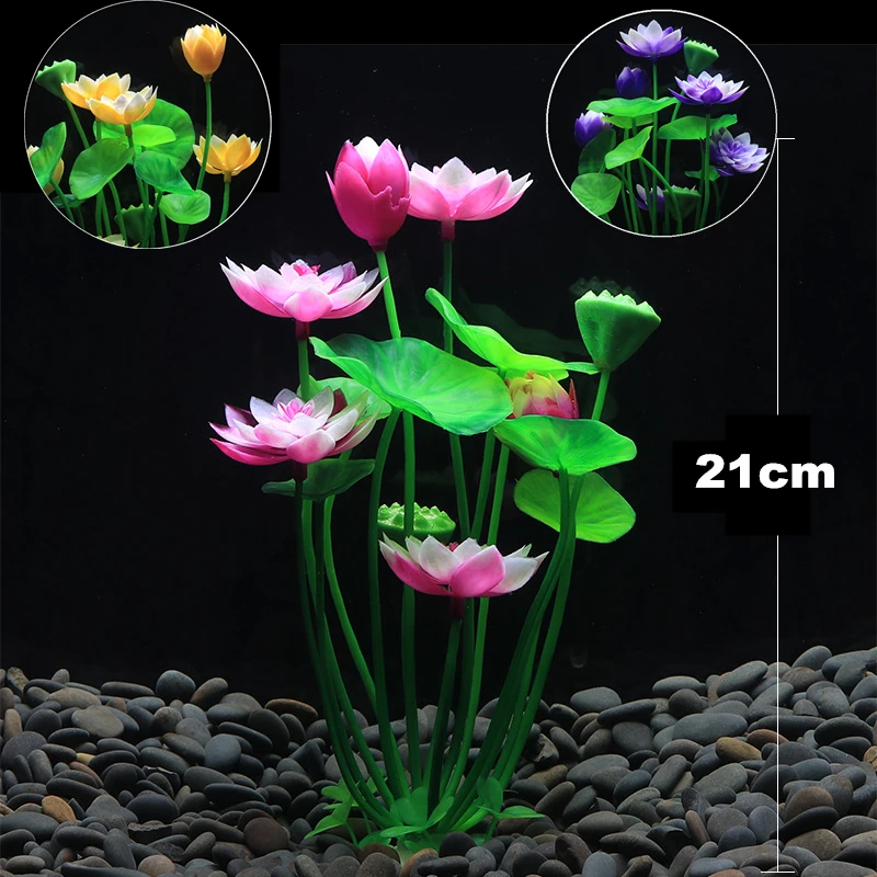 Новые милые искусственные растения для аквариума Lotus Decoration аквариумный