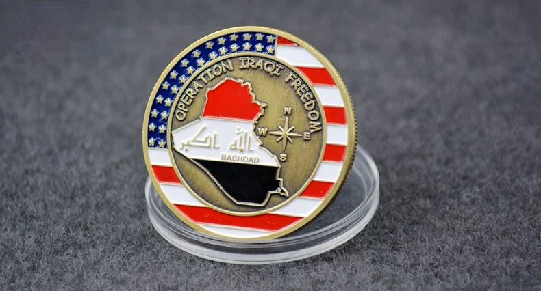 

United States Operation Iraqi Freedom Collectible Copper Plated Souovenir Coin Saint George and The Dragon Commemorative Coin