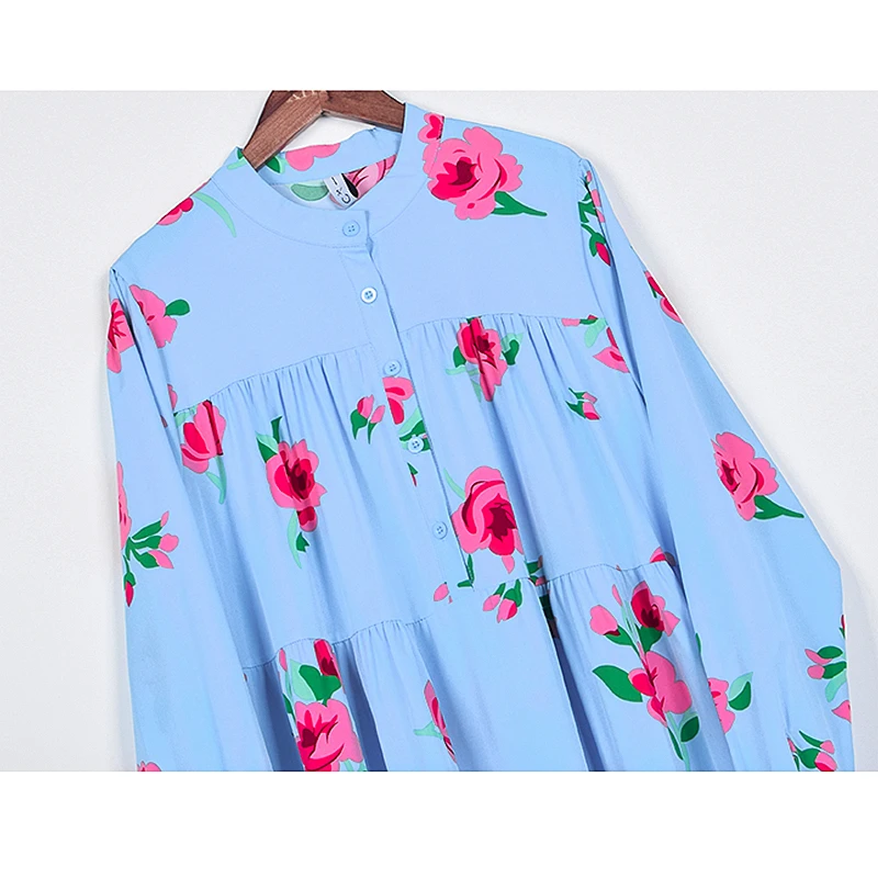 

XITAO Floral Pattern Dress Fashion New Women Small Fresh Casual Style Full Sleeve Minority Elegant 2021 Spring Dress ZXR1332