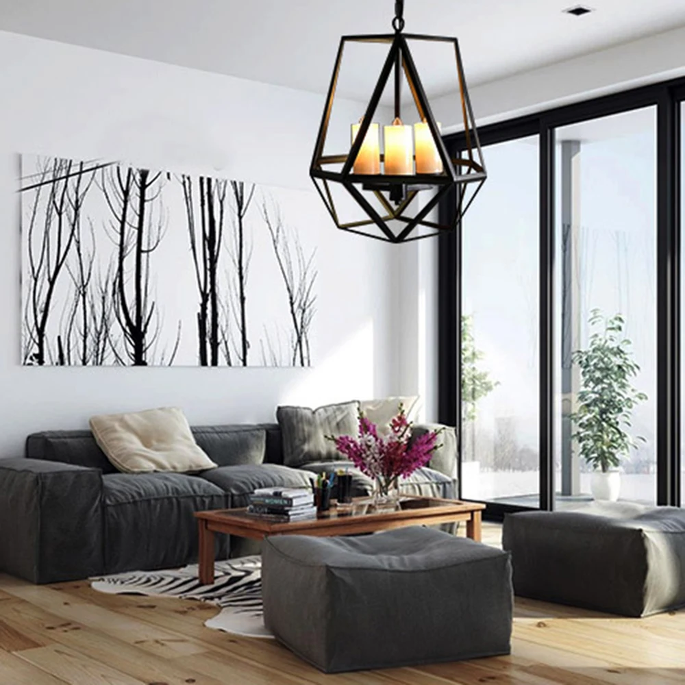 Железный мраморный подвесной светильник Современная винтажная лампа Эдисона в