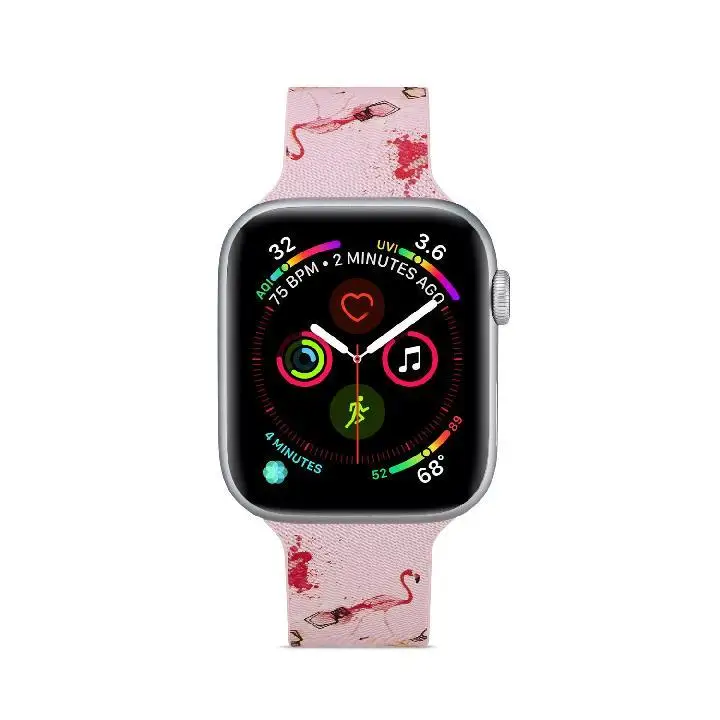 

Soft silicone strap for Apple Watch series 1 2 3 38mm 42mm Colorful pattern wrist strap for iWatch 4 5 44mm 40mm