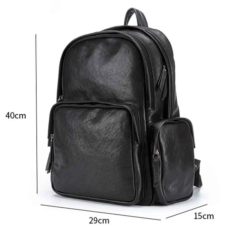

AETOO The first layer of leather vegetable tanned leather backpack personality casual men's backpack fashion simple computer tra