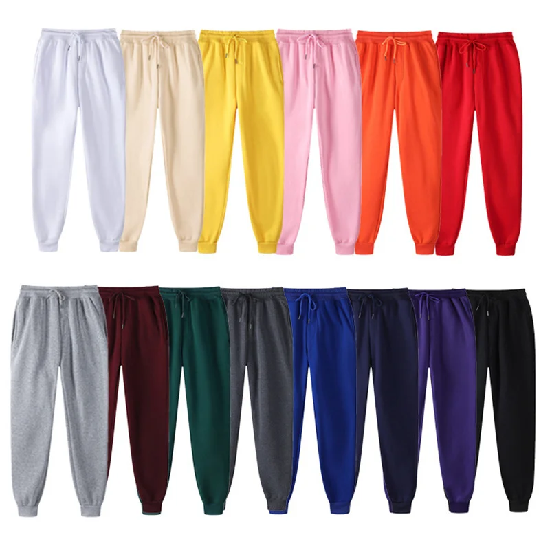 

Hot Sale Unisex Casual Pants Sweatpants Solid Color Male Female Leisure Sports Trousers Outdoor Bottoms 14 Colors