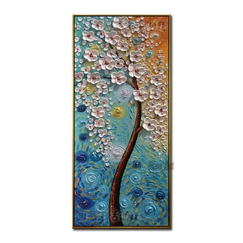 

Heavy Textured 3D Knife Flower Oil Painting 100% Hand Painted Canvas Wall Art Unframed Dropshipping Wall Decoration Paintings