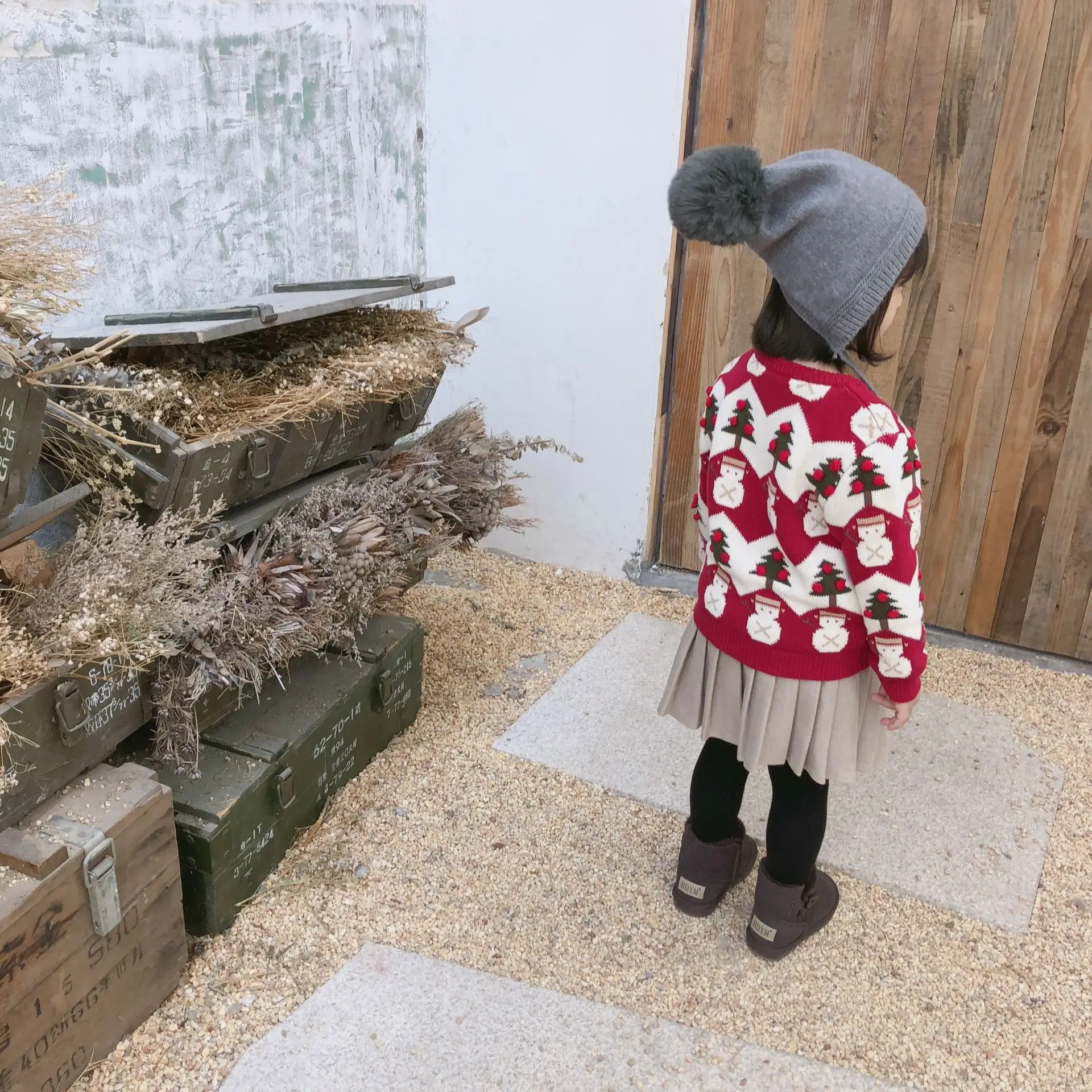 Детский Рождественский свитер Tonytaobaby красный хлопковый на зиму | Мать и ребенок