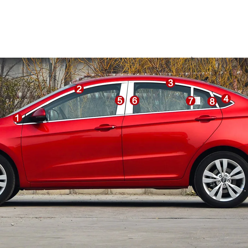 

stainless steel car window trims for chery arrizo 5 2015 2016 2017 2018