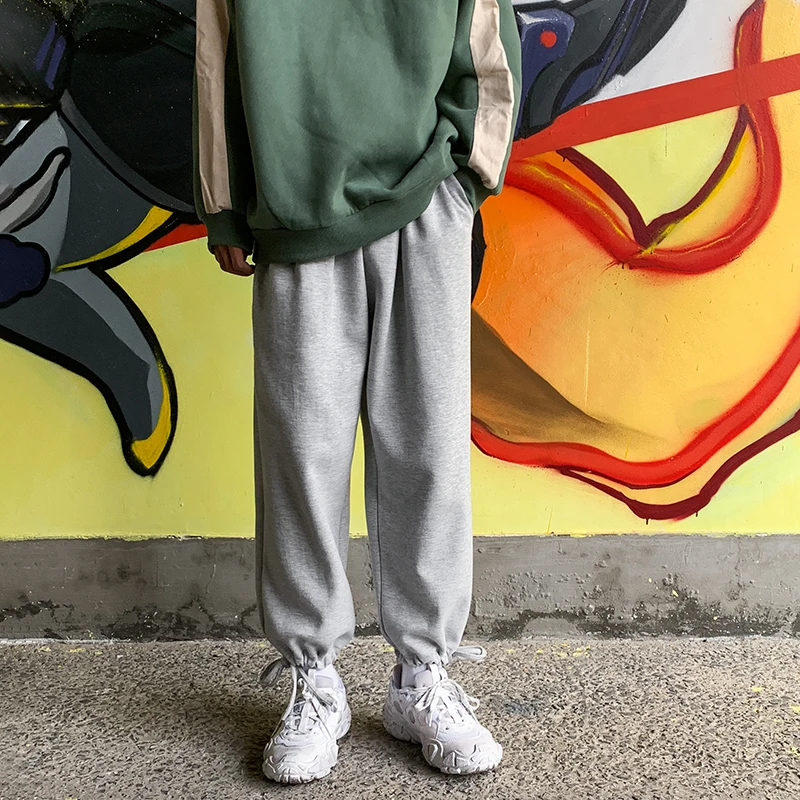 Хлопковые спортивные штаны для мужчин модные однотонные повседневные джоггеры