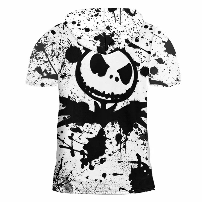 IFPD европейский размер 3D принт футболка с капюшоном летняя черная белая принтом