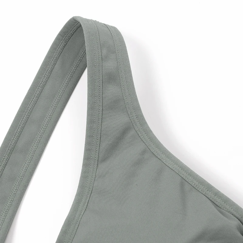 Wingslove Women Sport Bra Ziper Front Fitness Running Vest Soft Cross Back Workout Bra Medium Support Bra