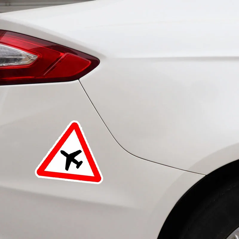 

High Quality Warning The Pilot Warns The Reflective Car Sticker PVC Decal No Fading Sunscreen Waterproof 15*13CM