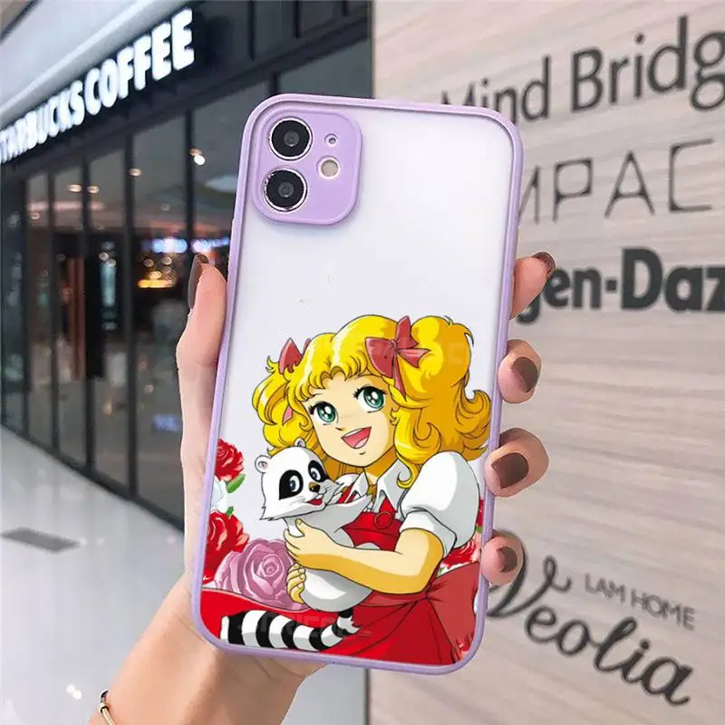 

Manga Candy cute girl Anime Phone Case matte transparent For iphone 7 8 11 12 plus mini x xs xr pro max cover