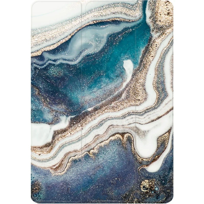Зеленый золотой мраморный умный чехол для iPad Pro 9 7 6th 7th 11 air 10 5 12 2 Mini4 2019 планшета с