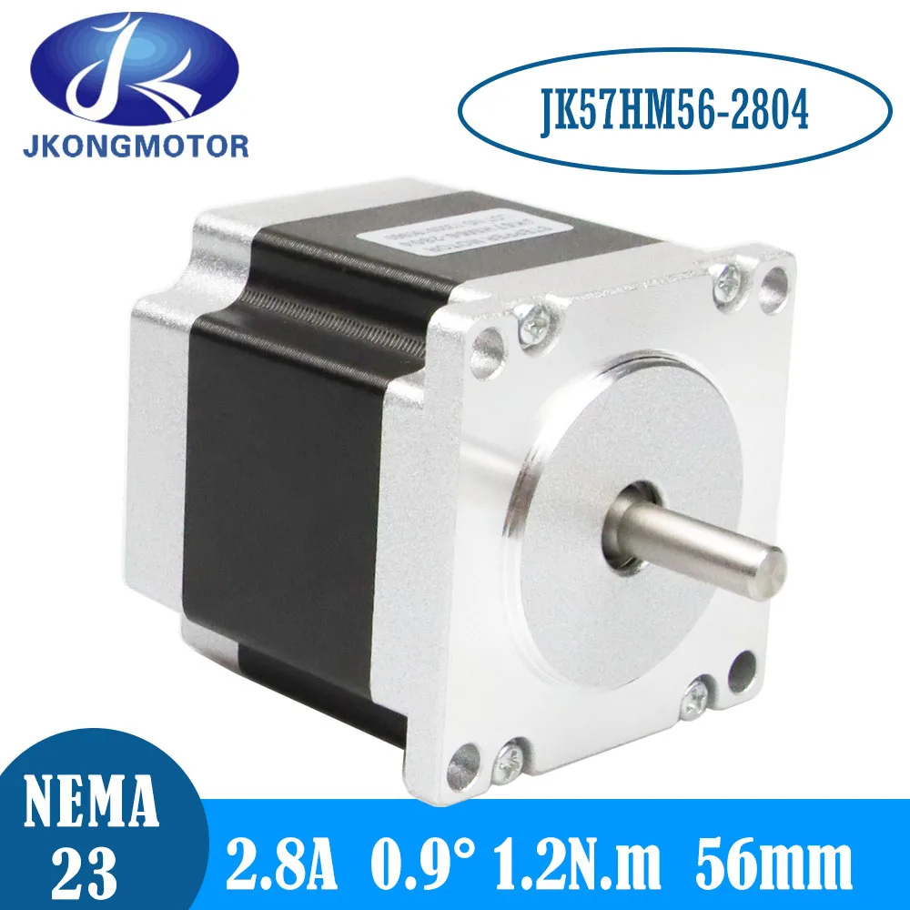 

Шаговый двигатель Jkongmotor NEMA 23, 0,9 градусов, 4 провода, 2,8 А, 1,2 нм, длина 56 мм, шаговый двигатель для комплекта ЧПУ 3D-принтера