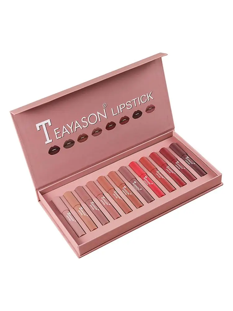 

New 12 Colors Matte Lip Gloss Liquid Lipstick Waterproof Long Lasting Moisturizing Nourish Lip Stick Girls Lip Cosmetics