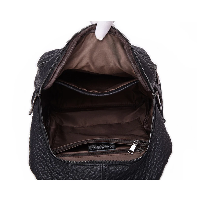 Женский винтажный рюкзак POMELOS черный школьный из искусственной кожи для девочек