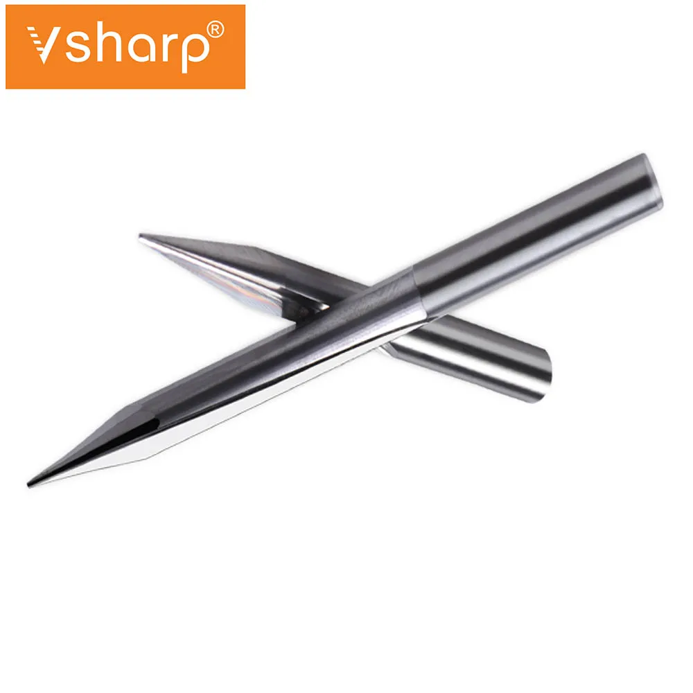 V sharp 2 канавки наконечник Концевая фреза 6 мм хвостовик двойное лезвие прямой