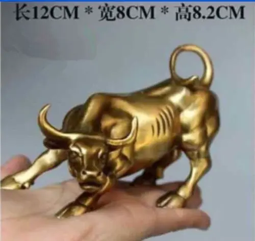 

xd 003428 Big Wall Street Bronze Fierce Bull OX Statue-Brass