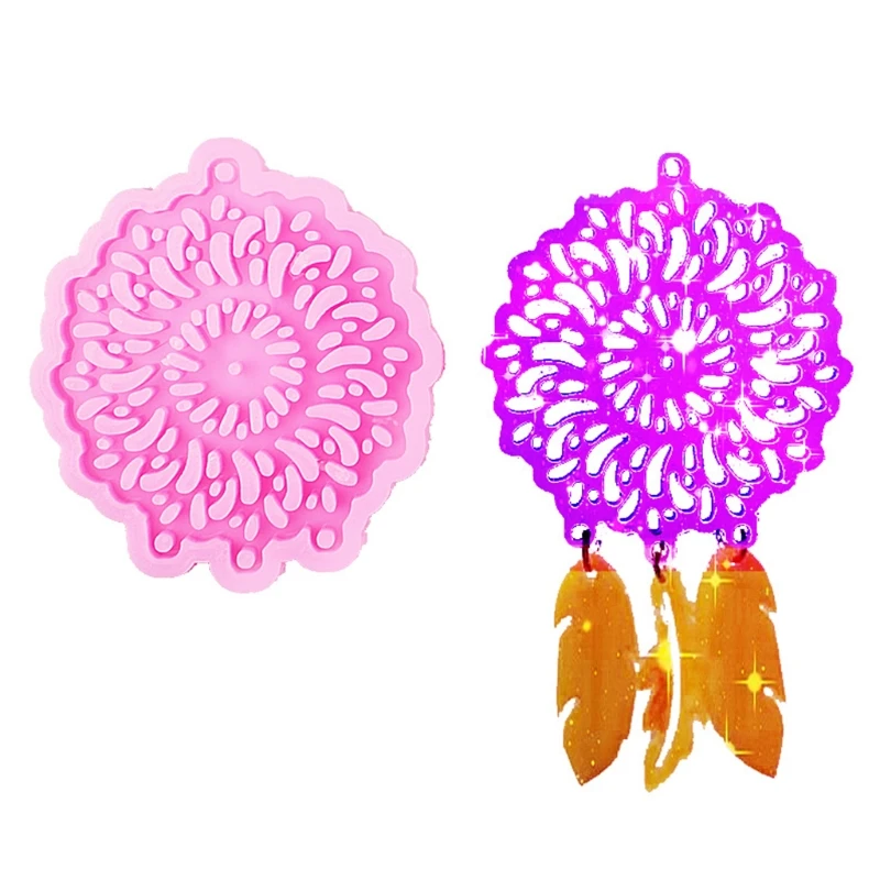 

Casting Resin Mold Silicone Kit Key Chain/Wall Decoration Mould for Epoxy Resin Mandala Dream Catcher/feather Pendant