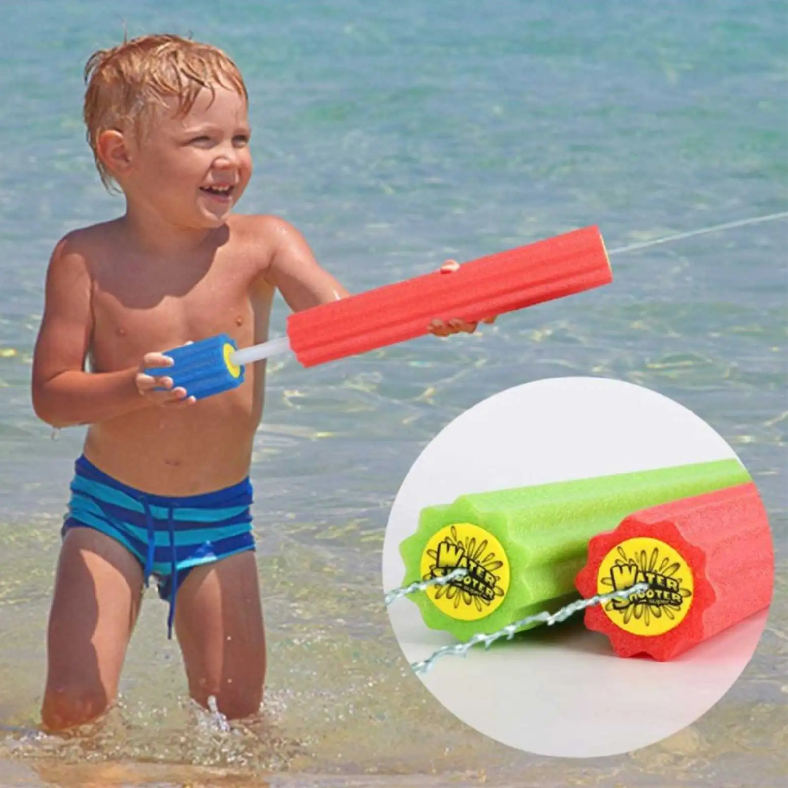 

1pc Water Gun Toy EVA Foam Outdoor Beach Water Shooter Squirt Pool Toy For Children Summer Party Beach Games Watergun