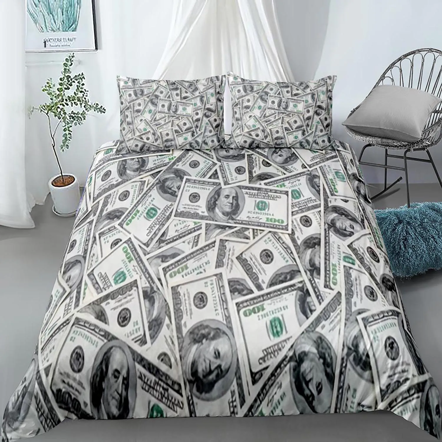 Комплект постельного белья с изображением долларов - купить по выгодной цене |