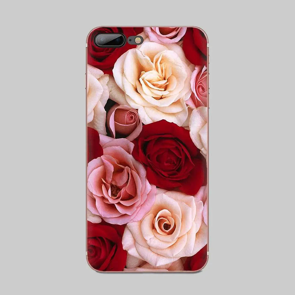 Прозрачная мягкая оболочка большой полосы из розовых цветочков на huawei Honor 4C 5A 5C 5X6